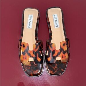 Steve Madden Hayden - tortoiseshell brown Slide Sandals - 7